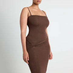 VETTESE X SKIMS SHEER MODAL LONG DRESS | COCOA