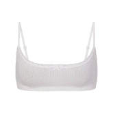LIGHTWEIGHT COTTON POINTELLE SCOOP BRALETTE | SNOW