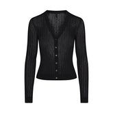 SHEER KNIT CARDIGAN | ONYX