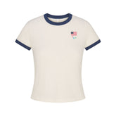 SKIMS FOR TEAM USA WORN IN JERSEY PARALYMPIC SHRUNKEN T-SHIRT | ECRU