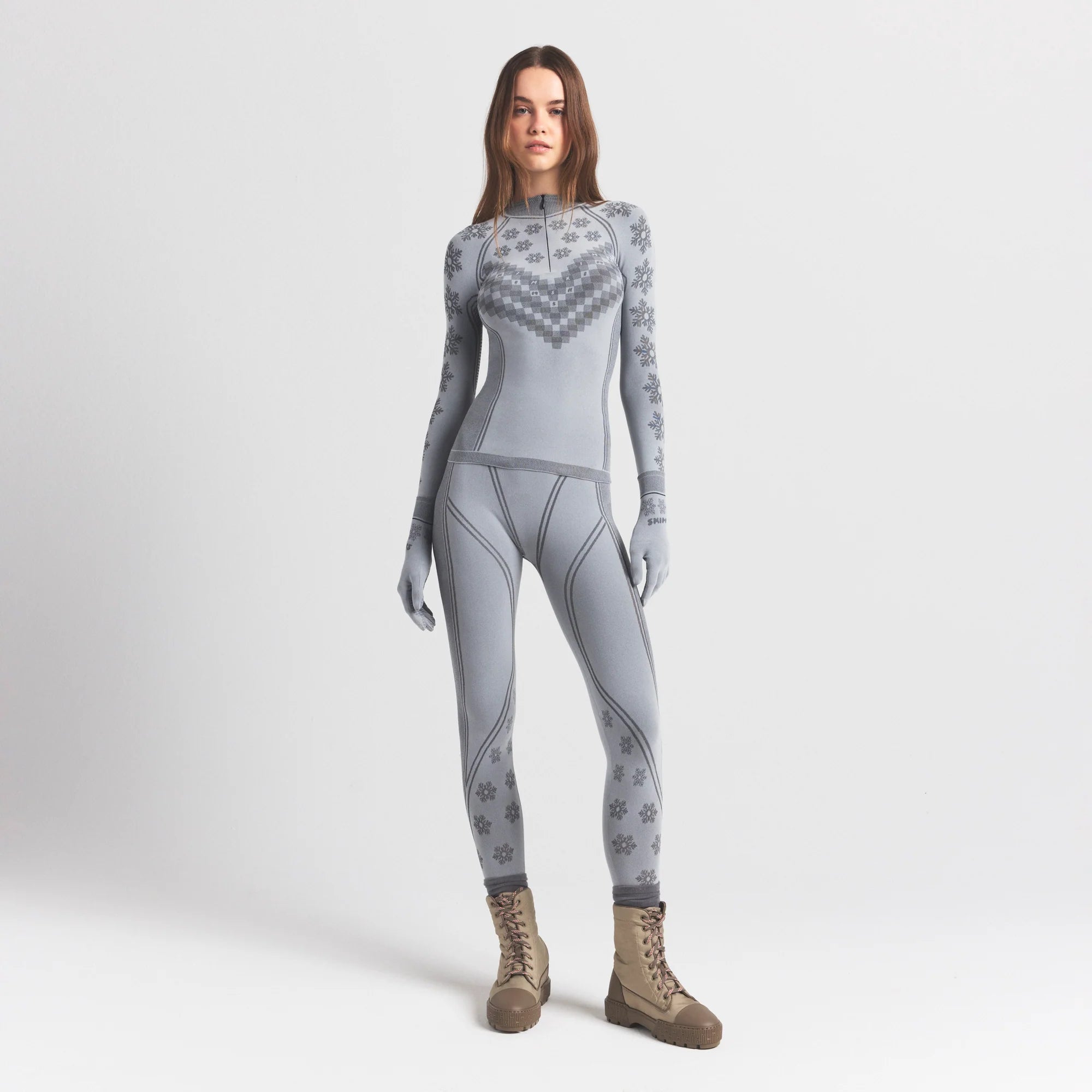 SKIMS FIRST LAYERS HALF ZIP LONG SLEEVE | MIRROR WINTER FAIR ISLE