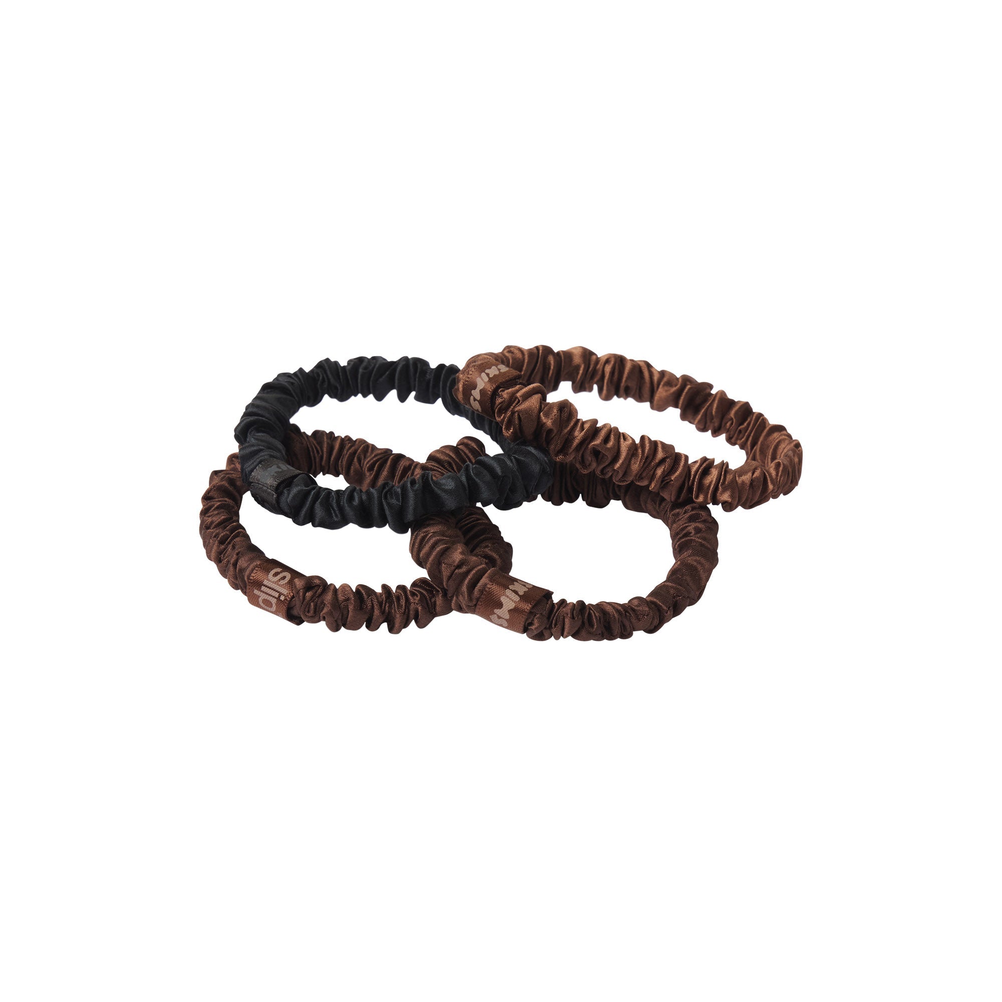 SLIP X SKIMS PURE SILK SKINNY SCRUNCHIES 4-PACK | DEEP