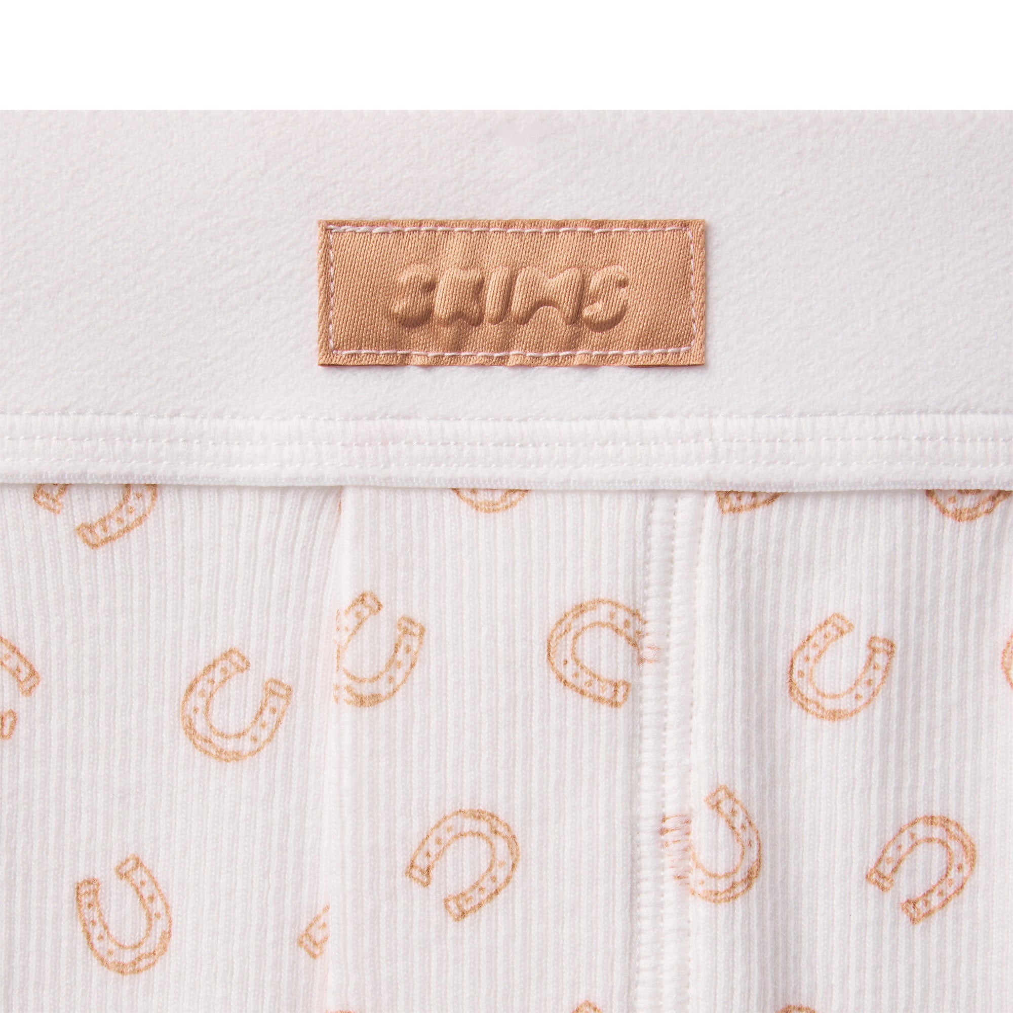 COTTON RIB LOOSE BOXER | OCHRE HORSESHOE PRINT