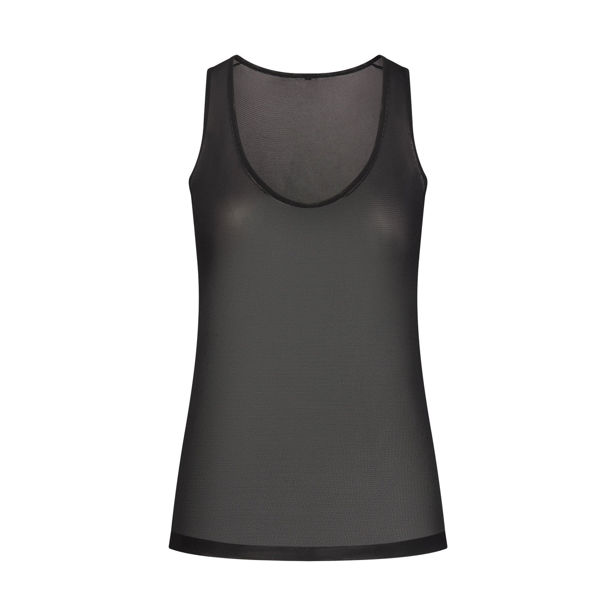 SLINKY KNIT SCOOP LONG TANK | OBSIDIAN