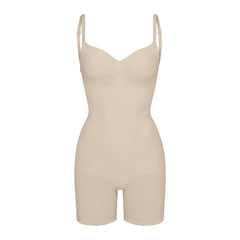 SEAMLESS SCULPT LOW BACK MID THIGH BODYSUIT | SAND