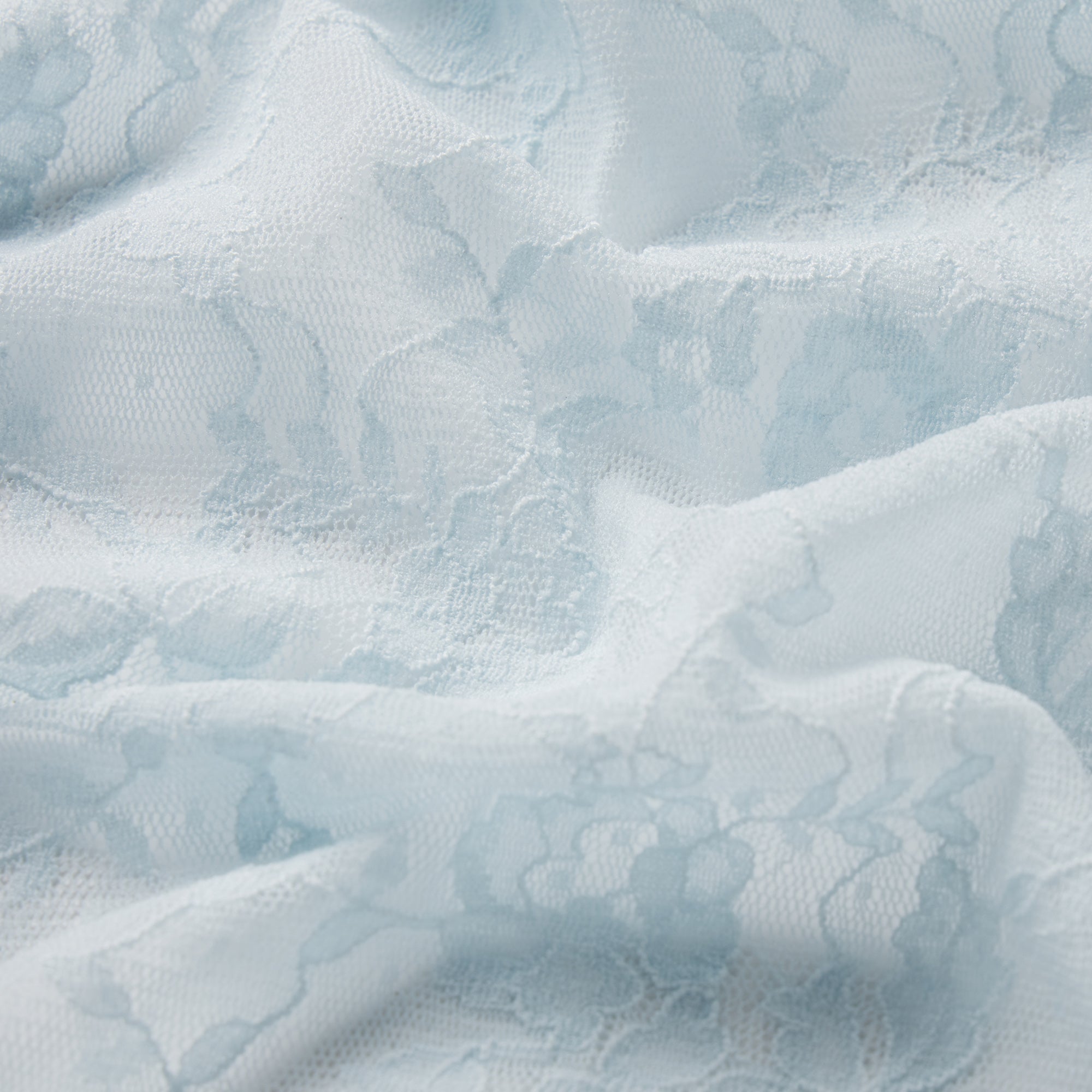 STRETCH LACE RUFFLE UNLINED BRA | POWDER BLUE