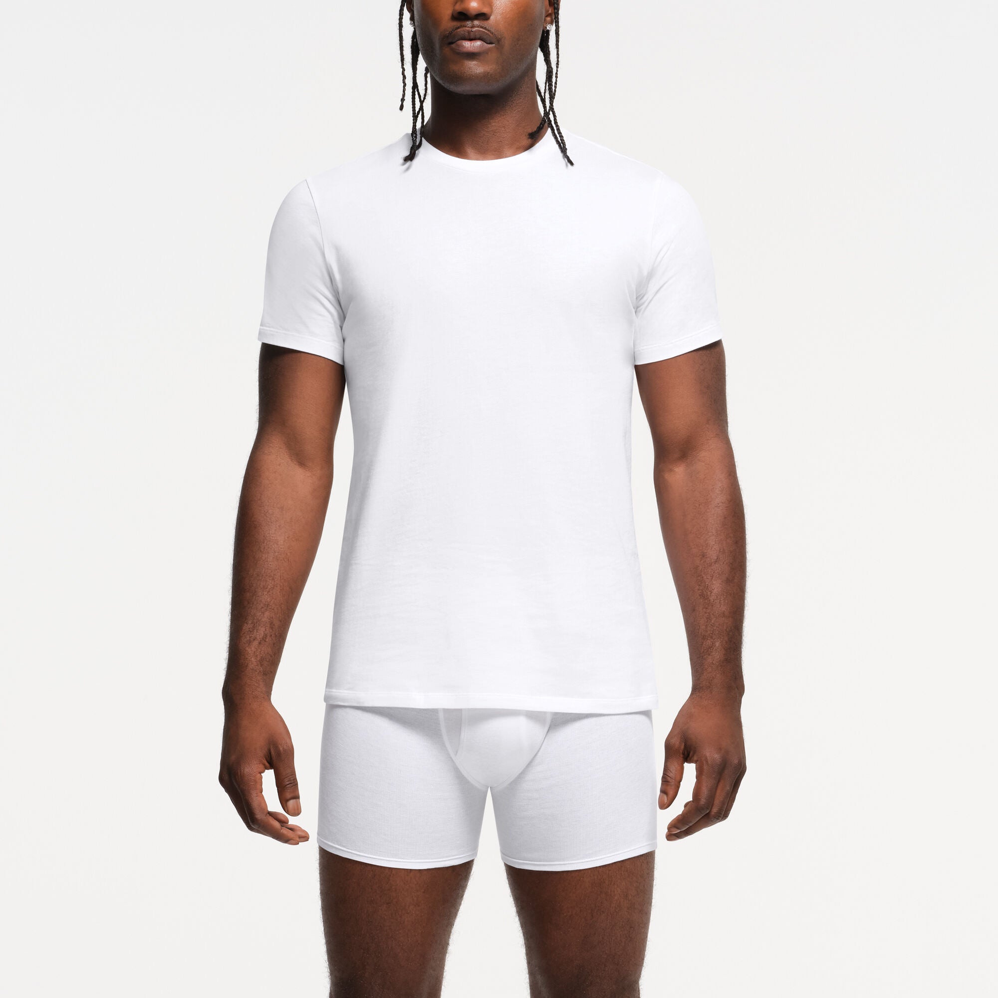 SKIMS BASICS MENS LIGHTWEIGHT T-SHIRT 3-PACK | CHALK